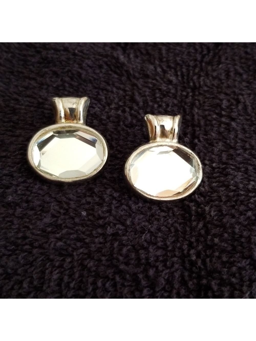 Silver Tone Crystal Stone Earrings